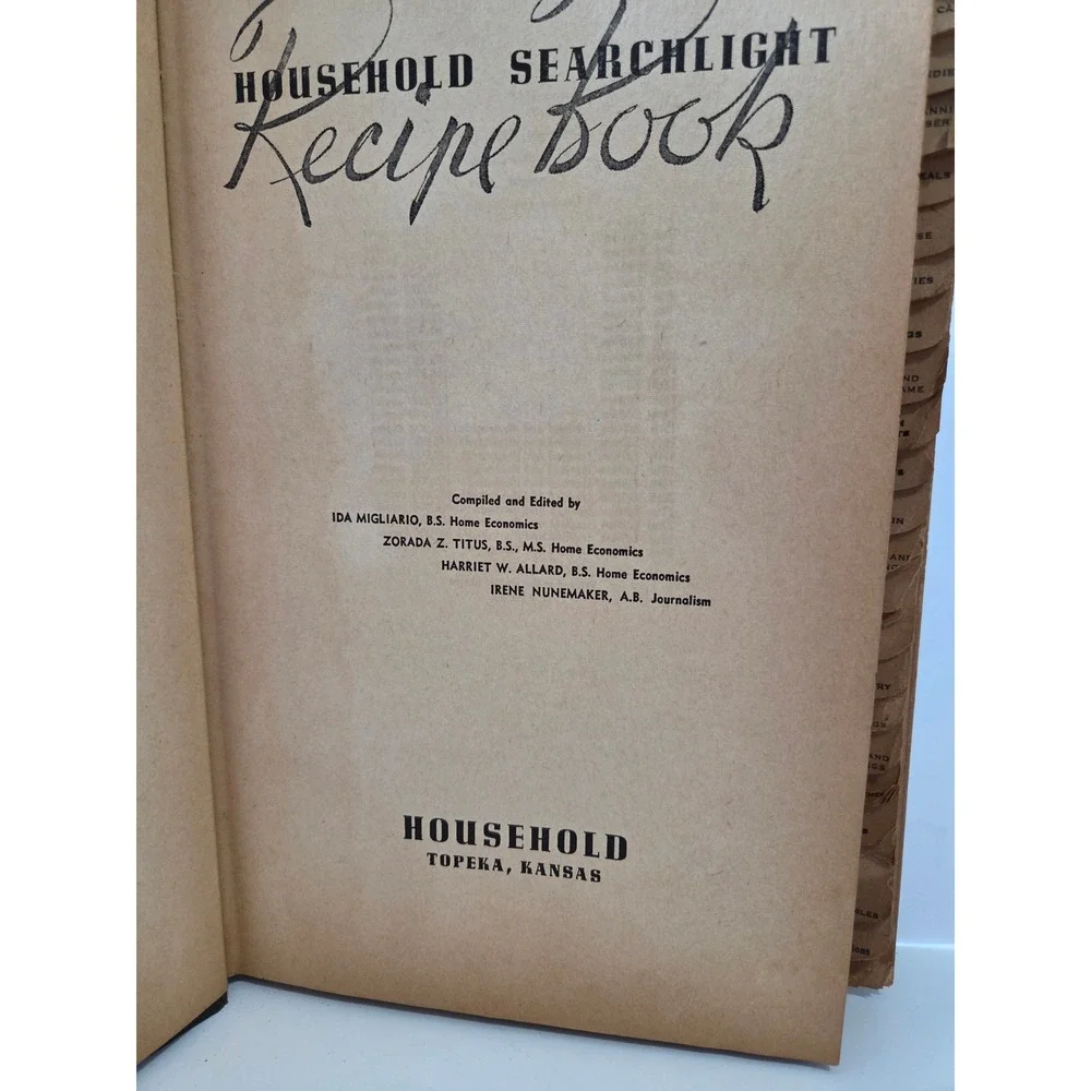 Vintage 1954 Household Searchlight Recipe Book Hardcover Cookbook Mid-Century